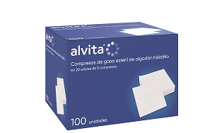 GASA ESTÉRIL DE ALGODÓN HIDRÓFILO ALVITA 100 UDS